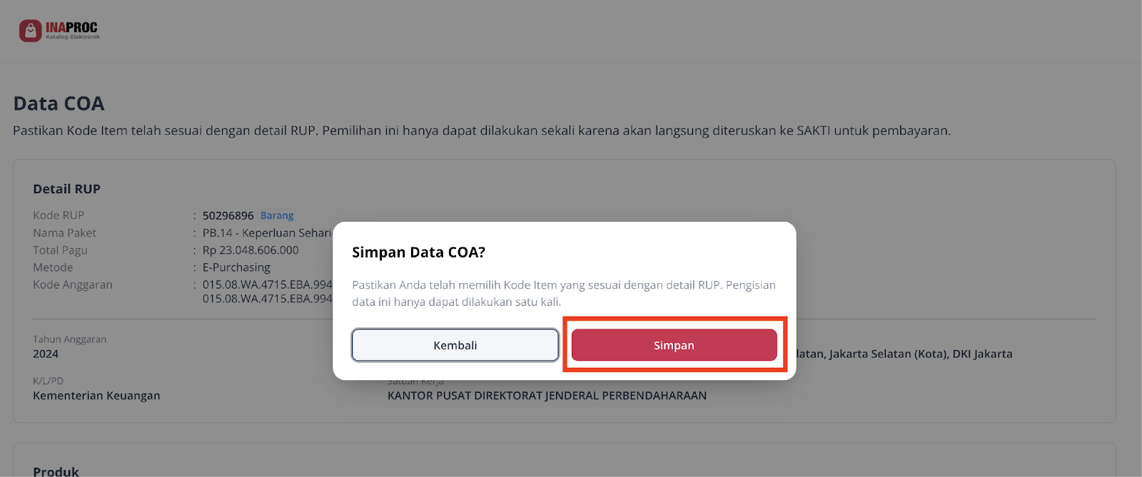 Pengisian Data COA – Pusat Bantuan INAPROC
